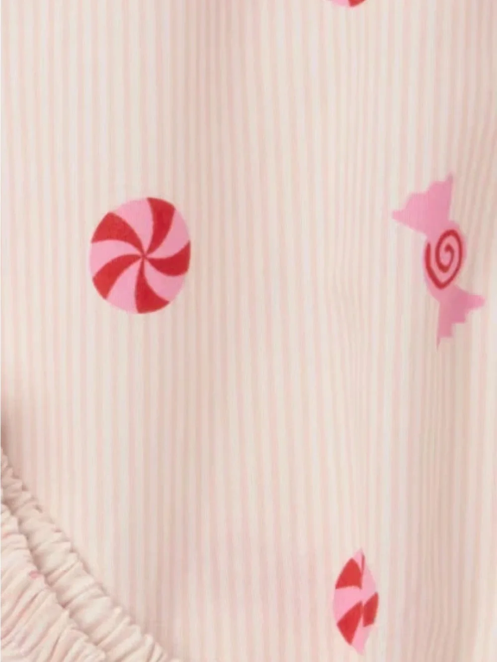 Pillowfort Candy Stripes Full Sheet Set Pink Christmas 100% Cotton NWT
